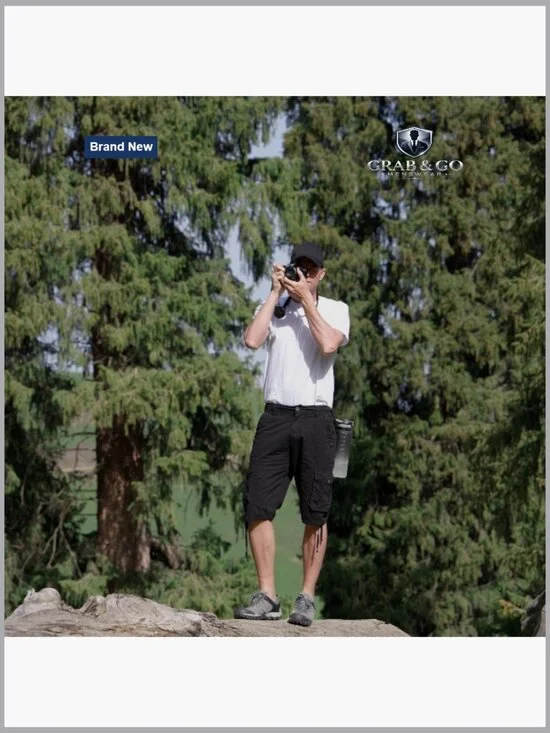 Men's Long Cargo Shorts Below Knee Relaxed Fit 6 Pockets Outdoor Casual - Picture 7 of 7